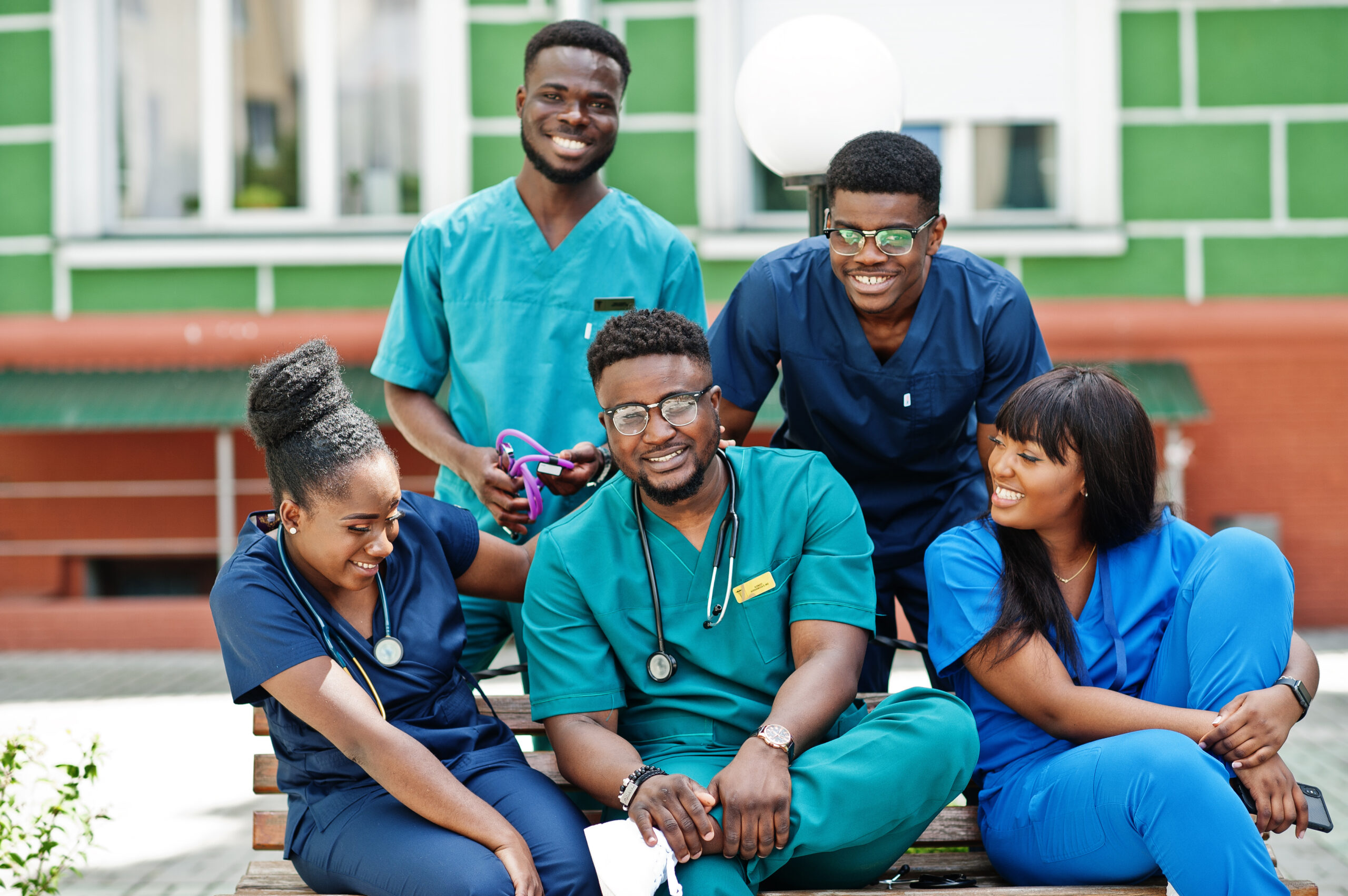 Group,Of,African,Medical,Students,Posed,Outdoor.